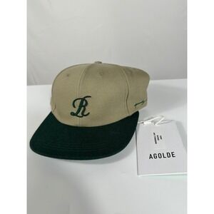 AGOLDE RSVP Gallery Tan Green‎ Logo Baseball Cap Hat Mens Adjustable Strap NWOT